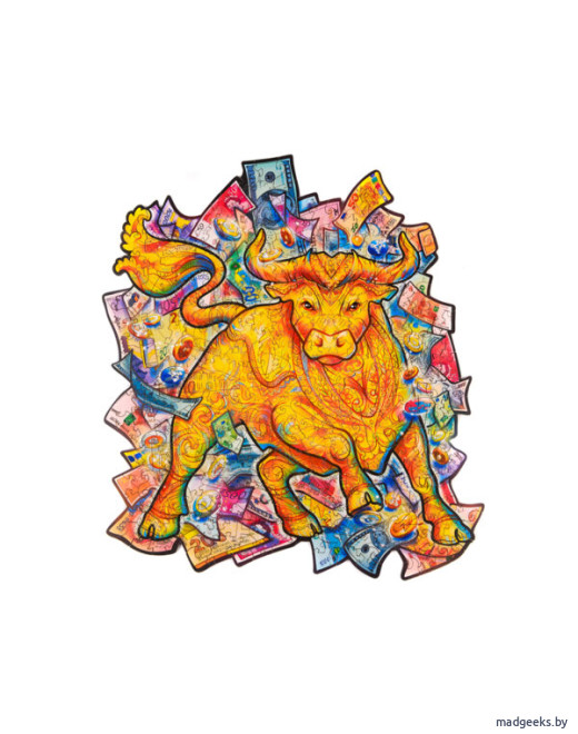 Деревянный пазл Unidragon Процветающий бык (31 × 35 см, 298 дет.)