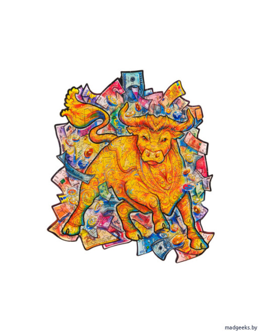 Деревянный пазл Unidragon Процветающий бык (25 × 29 см, 211 дет.)