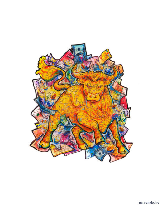 Деревянный пазл Unidragon Процветающий бык (19 × 22 см, 102 дет.)
