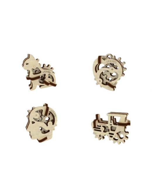 3D-пазл UGears Фиджет Трибики (набор из 4 шт.)