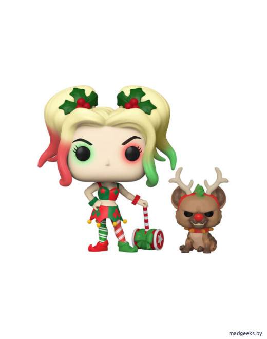 Фигурка Funko POP! DC Holiday Харли Квинн с гиеной-помощником 50656