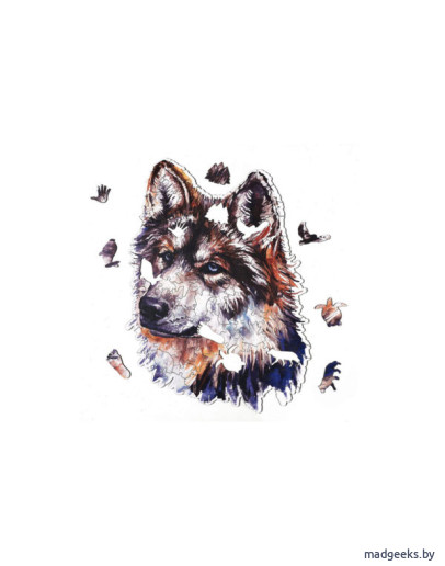 Деревянный пазл Артвентура Серый волк