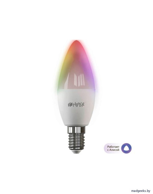 Умная LED E14 лампочка Wi-Fi HIPER IoT C1 RGB