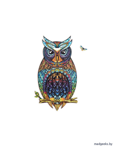 Деревянный пазл Unidragon Чарующая сова (21 × 15 см, 101 дет.)