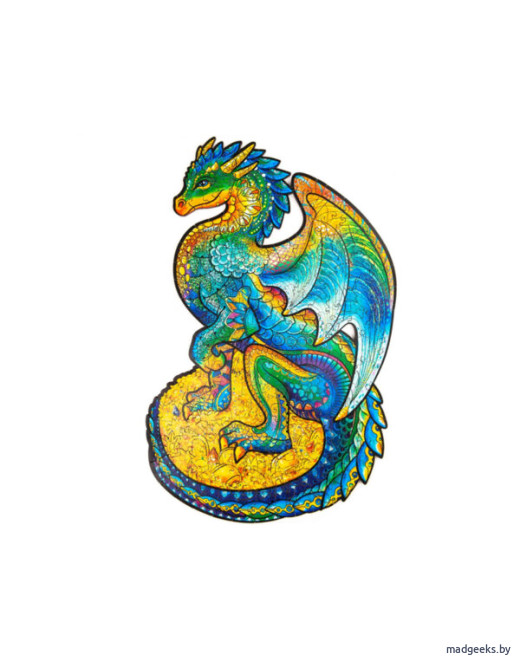 Деревянный пазл Unidragon Оберегающий Дракон (35 × 21 см, 193 дет.)