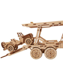Механический 3D-пазл из дерева Wood Trick Прицеп Автовоз