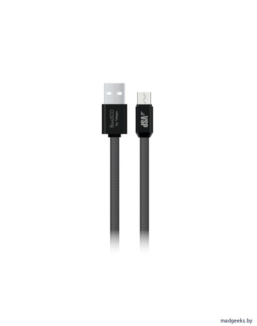 Дата-кабель в нейлоновой оплетке BoraSCO (VSP) USB / microUSB, 3 А (1 м)