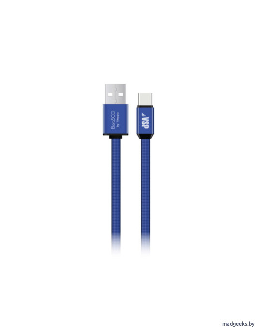 Дата-кабель в нейлоновой оплетке BoraSCO (VSP) USB / Type-C, 3 А (1 м)