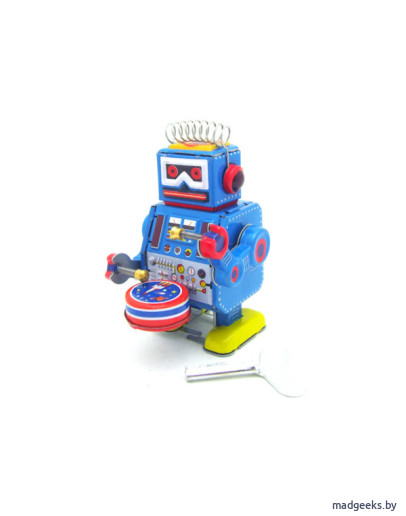 Заводной ретро-робот Барабанщик (R07)
