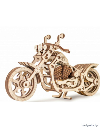 Деревянный 3D-конструктор Eco Wood Art Мотоцикл Cruiser