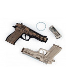 Деревянный 3D-конструктор Lemmo Пистолет-резинкострел с мишенями