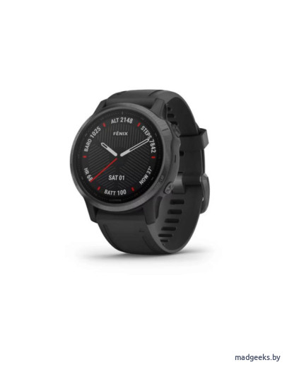 Спортивные часы Garmin Fenix 6S Sapphire серые DLC с черным ремешком