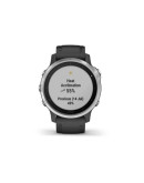 Спортивные часы Garmin Fenix 6S серебристые с черным ремешком