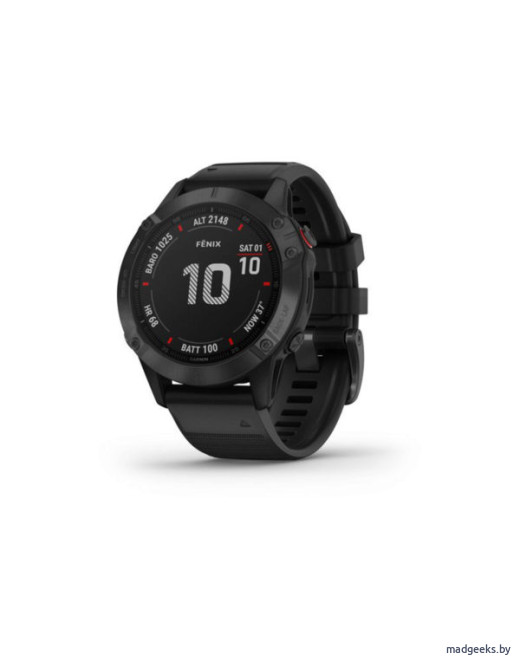 Спортивные часы Garmin Fenix 6 Pro черные с черным ремешком