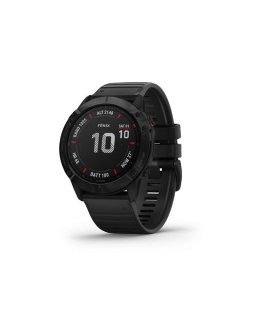 Спортивные часы Garmin Fenix 6X Pro черные с черным ремешком