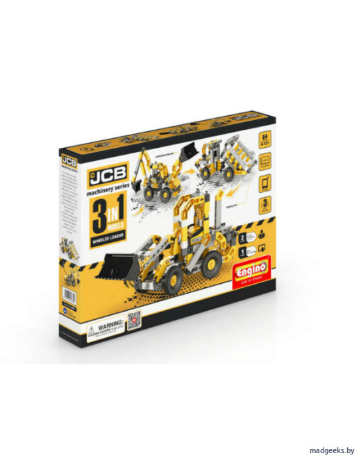 Конструктор Engino JCB Набор из 3 моделей. Тракторный погрузчик