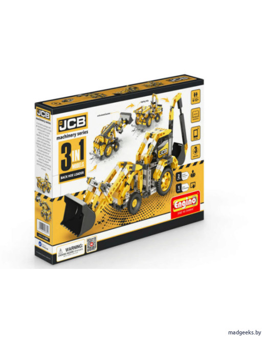 Конструктор Engino JCB Набор из 3 моделей. Экскаватор-погрузчик