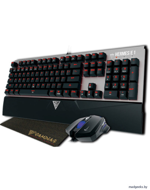 Набор из клавиатуры, мыши и коврика Gamdias HERMES E1 Combo (Black)