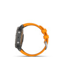 Спортивные часы Garmin Fenix 5 Plus Sapphire титановые с оранжевым ремешком