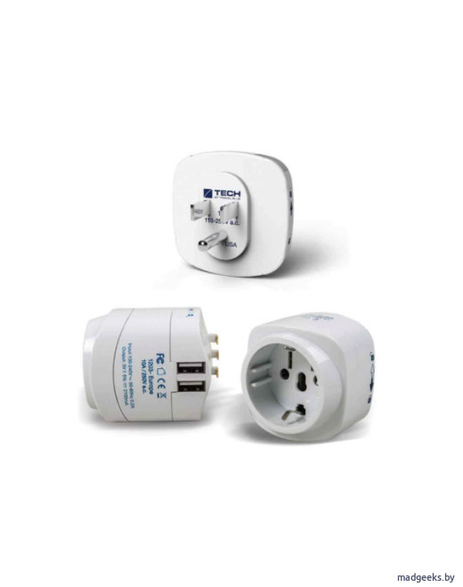 Сетевой адаптер-переходник Travel Blue EU-to-USA с USB (945)
