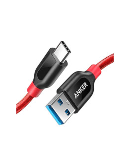 Кабель Anker PowerLine+ USB-C / USB-A 3.0 (0,9 м) с чехлом в комплекте (A8168)