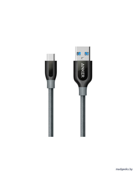 Кабель Anker PowerLine+ USB-C / USB-A 3.0 (0,9 м) с чехлом в комплекте (A8168)