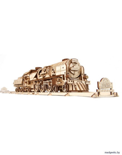 3D-пазл UGears Паровоз V-Экспресс (V-Express Steam Train with Tender)