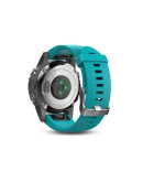 Спортивные часы Garmin Fenix 5S серебристые с бирюзовым ремешком