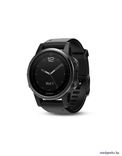Спортивные часы Garmin Fenix 5S Sapphire черные с черным ремешком