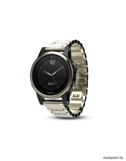 Спортивные часы Garmin Fenix 5S Sapphire золотистые с металлическим браслетом