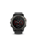 Спортивные часы Garmin Fenix 5X Sapphire серые с черным ремешком