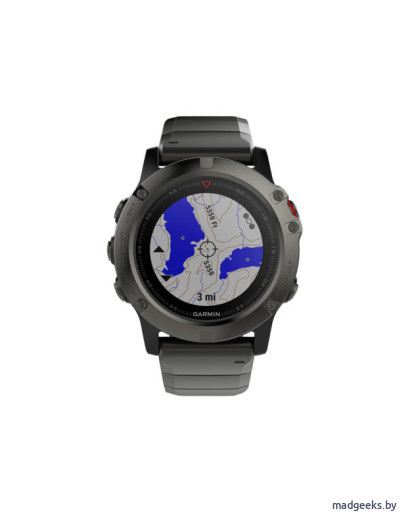 Спортивные часы Garmin Fenix 5X серые с металлическим браслетом