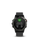 Спортивные часы Garmin Fenix 5 серые с черным ремешком с HRM (датчик пульса)