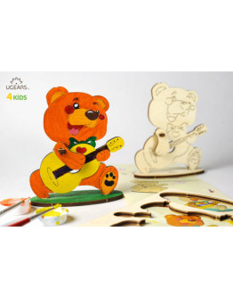 Деревянная модель-раскраска для детей UGears Медвежонок (Bear)