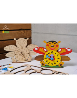 Деревянная модель-раскраска для детей UGears Часы-пчелка (Clock)