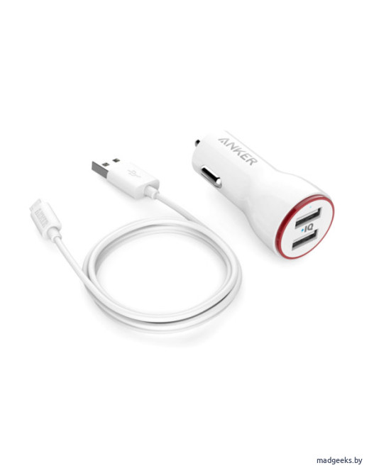 Автомобильное зарядное устройство Anker PowerDrive 2 с кабелем microUSB (B2310)