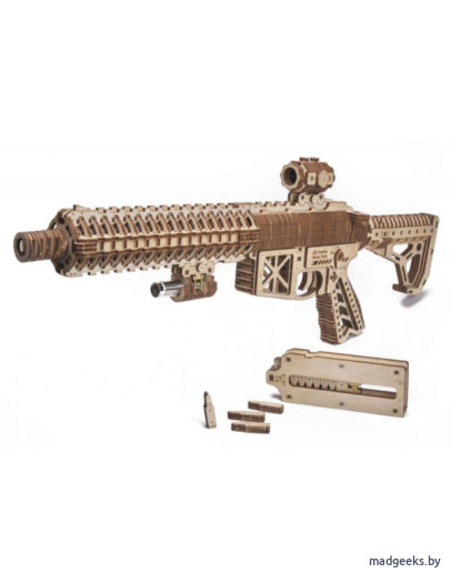 Механическая сборная модель Wood Trick Штурмовая винтовка AR-T