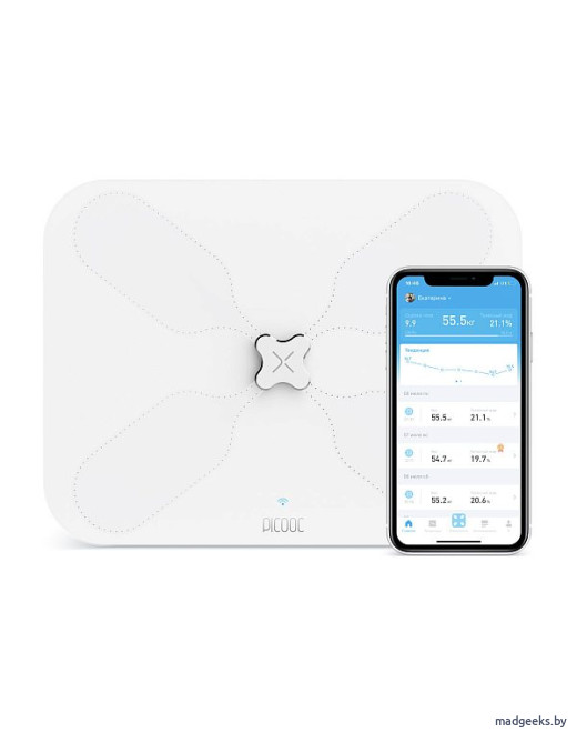 Умные весы Picooc S3 Lite V2 (Wi-Fi, Bluetooth, 34х26 см)
