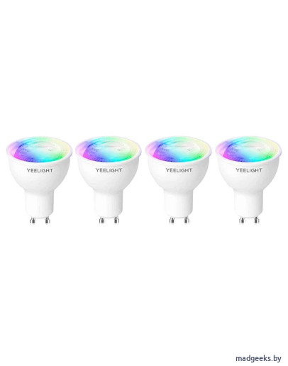 Комплект умных ламп Xiaomi Yeelight LED Smart Bulb W1 4шт многоцветные