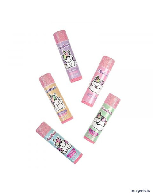 Набор из 5 бальзамов для губ в косметичке Martinelia Shimmer Paws 30597