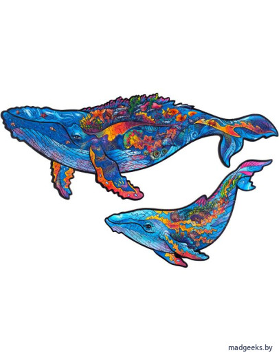 Деревянный пазл Unidragon Млечные киты (25 x 15 см, 98 дет.)