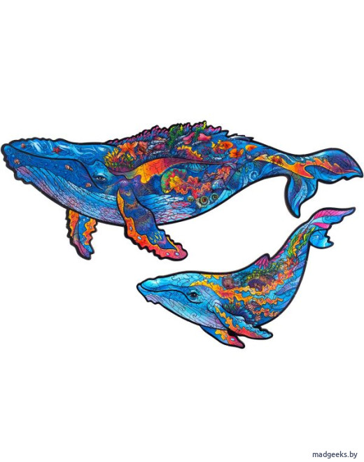 Деревянный пазл Unidragon Млечные киты (25 x 15 см, 98 дет.)