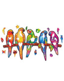 Деревянный пазл Unidragon Игривые попугаи (33 x 19 см, 104 дет.)