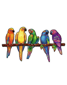 Деревянный пазл Unidragon Игривые попугаи (49 x 27 см, 291 дет.)