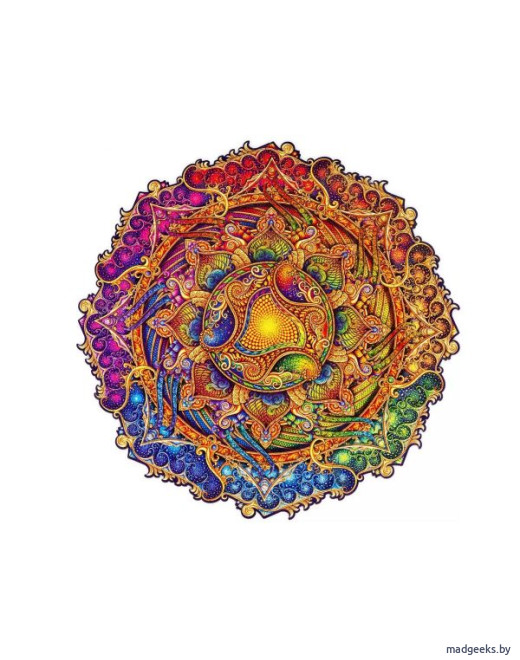 Деревянный пазл Unidragon Мандала Неиссякаемого изобилия (25 x 25 см, 200 дет.)