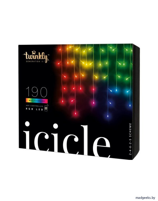 Smart-гирлянда бахрома Twinkly Icicle - 190 шт.(5 м) RGB + BT + Wi-Fi