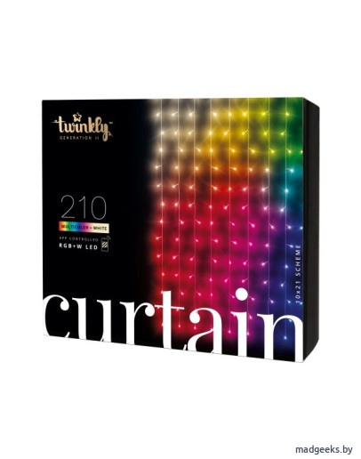 Smart-гирлянда штора Twinkly Curtain с 210 шт. RGB+W + BT + Wi-Fi 1,5 м x 2,1 м
