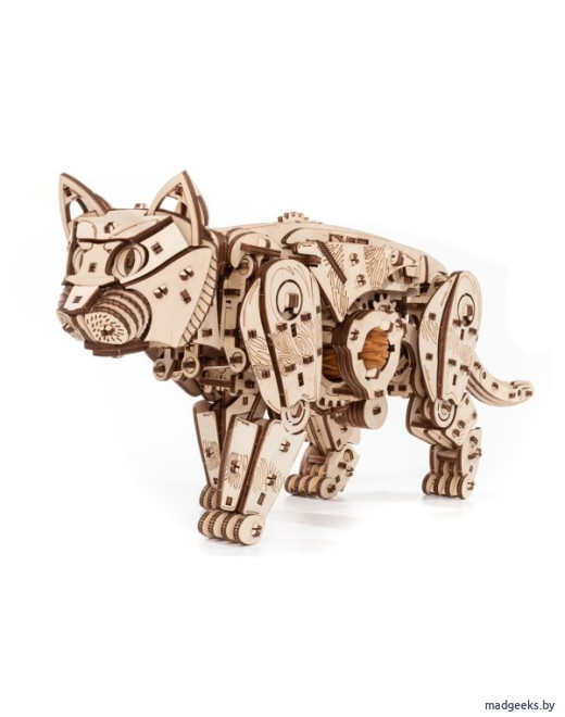 Деревянный 3D-конструктор Eco Wood Art Механический Кот