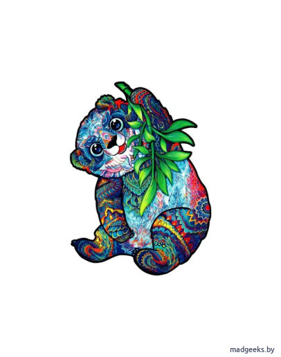 Деревянный пазл Unidragon Серьезная панда (18 × 24 см, 110 дет.)