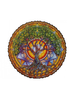 Деревянный пазл Unidragon Мандала Дерево жизни (25 x 25 см, 200 дет.)